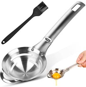 lot 10153 image: BooMetCheer Stainless Steel Egg Yolk White Separator for Raw Eggs,6-Hole Design, Quick Egg Yolk & White Separation, Kitchen Tool for Cooking & Baking