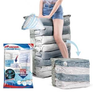 lot 11573 image: TAILI 6 Pack Vacuum Storage Bags, Jumbo Cube (31x40x15 Inch), Cream