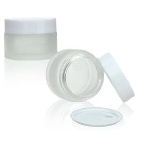 lot 11594 image: COSIDEA 14 pcs Empty 1oz 30G Clear glass jar with white lid cream jars pot for refill DIY cosmetics ointment