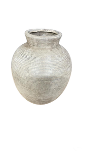 lot 12052 image: Decorative Textured Vase with Horizontal Ridged Pattern