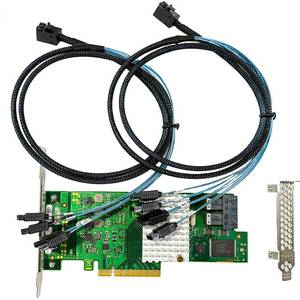 lot 12054 image: SAS HBA Card Compatible with LSI 9300-8i and D3307 IT Mode with SATA Cables