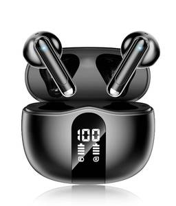 lot 12058 image: Wireless Earbuds, 2026 Bluetooth 5.4 Headphones Bass Stereo Ear Buds with Noise Cancelling Mic, LED Display in Ear Earphones 50H Playtime Ear Buds, IP7 Waterproof for Laptop Pad Phones Deep Black