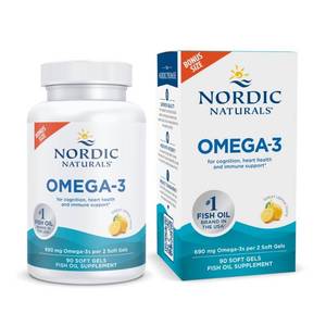 lot 12061 image: Nordic Naturals Omega-3, 690mg Fish Oil, EPA & DHA, Lemon - 90 Count