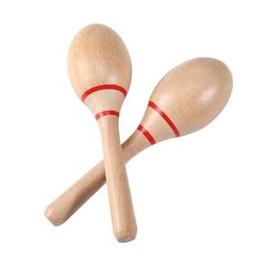 lot 12065 image: Maracas, Professional Wooden Rumba Shakers Hand Percussion Rattles Latin Musical Instrument with Clear Salsa Rhythm for Adults Kids Party Game Playing, Set of 2