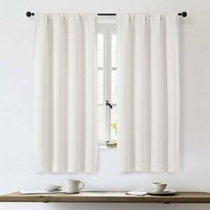 lot 13065 image: OWENIE Sally Blackout Curtains for Bedroom 63 Inch Length 2 Panels Set, Solid Thermal Insulated Room Darkening Rod Pocket Privacy Window Treatment Curtains Blackout Drapes, W40 x L63 Inch, Ivory