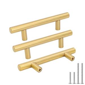 lot 13071 image: Goldenwarm 20 Pack 3 inch Gold Cabinet Handles Brushed Gold Cabinet Pulls