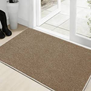 lot 13085 image: Dirt Trapping Door Mat 32x48, Taupe Faux Jute Entryway Rug