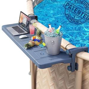 lot 13094 image: POOLHACKER Swim-Up Poolside Bar for Above-Ground Round Pools, Phantom Gray