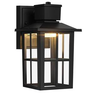 lot 13096 image: Brightever LED Outdoor Wall Lights, 10W 3000K4000K6500K Selectable, 800LM High Brightness Black Exterior Light Fixture with Clear Glass Shade, Waterproof Outdoor Wall Lanterns for Patio, 1 Pack