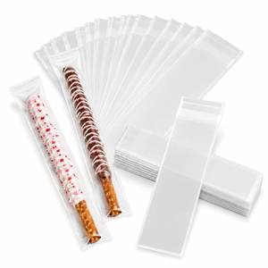 lot 14188 image: BakeBaking Clear Adhesive Pretzel Rod Bags 2x10 in, 200 Count