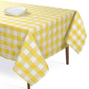 lot 14190 image: Softopia Cotton Lemon Yellow and White Buffalo Check Tablecloth, 52x70 Inches, Plaid Dining Table Cover, 100% Cotton, Washable, Reusable Table Linen for Holiday Gatherings, Wedding and Everyday D�cor
