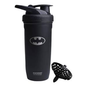 lot 14197 image: Smartshake DC COMICS Reforce Stainless Steel Protein Shaker Bottle 900 ml  30 oz - Leakproof Screw-on Lid - BPA Free �� Unisex - Non Insulated - Batman Logo