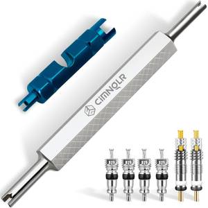 lot 14201 image: Tire Valve Core & Stem Removal Tool, Schrader Remover with 6Pcs Valve Cores