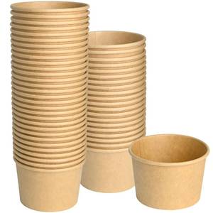 lot 14204 image: ESSENTIAL Paper Ice Cream Cups, 50 Pcs 8oz Paper Snack Bowls