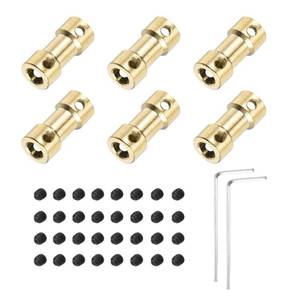 lot 14210 image: MECCANIXITY 6pcs 3mm to 5mm Brass Shaft Coupling Joint Connector with Screws and Hex Wrench Flexible Motor Shaft Coupler for Car Wheels Tires Shaft Motor
