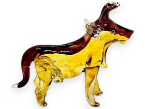 lot 14231 image: Mr_air_thai_Glass_Blown Tiny 2� Yellow Brown Cow Bull Ox Cattle - Miniature Hand Blown Painted Glass Animals Cute Colorful Small Crystal Decorative Figures Collectible Figurines Home D�cor Gifts