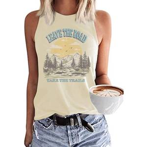 lot 14232 image: Beopjesk Womens Nature Camping Mountain Hiking Lovers Tank Tops Adventure Wild Outdoor Sleeveless Graphic Tees (25-728-C,XL)