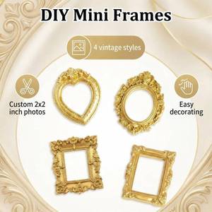 lot 14237 image: SIHPTO 12PCS Gold Mini Picture Frames Vintage Miniature Photo Frame