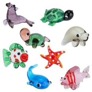 lot 14238 image: HUAAPLEVLA 8 Pcs Tiny Glass Animals Blown Mini Glass Figurines Handmade Lampwork Animal Figurines Sets for Home Decoration Collectibles and Gifts��Marine Animals��