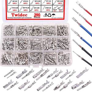lot 14250 image: Twidec290PCS Car Electrical Wire Terminal Pins Connector 11.51.82.22.83.5mm 21Type Connector Pins Terminal Auto Electric Connectors Non-Insulated Plug Removal Male Female Crimp Pins