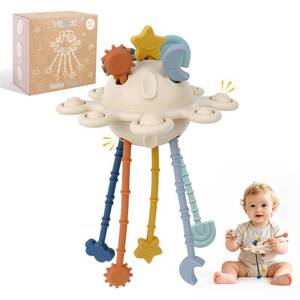 lot 14261 image: TYRY.HU Silicone Baby Sensory Montessori Toys,Silicone Pull String Fidget Toys for Babies 18 Months, Travel Toy for Plane, Car, and Stroller, Early Educational Fine Motor Skills Toy for Toddlers