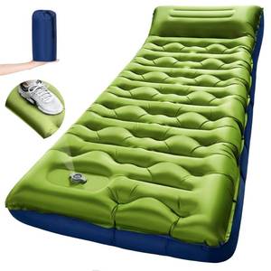 lot 19012 image: LLUAII Camping Sleeping Pad,5.9 Inch Thick Camping Mat with Built in Pillow and Foot Pump,Self Inflating Sleeping Pad for Camping Backpacking��Green