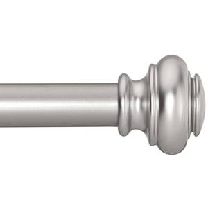 lot 19020 image: SIMEWIN Heavy Duty Curtain Rods for Windows 28 to 48 Inches, 1 Inch Silver Curtain Rods for Bedroom, Living Room, Patio, Kitchen, Adjustable Curtain Rods with Classic Finials, Silver Finishing