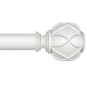 lot 19022 image: KAMANINA White Curtain Rod 32 to 58 Inch, Heavy Duty Single Drapery Rods