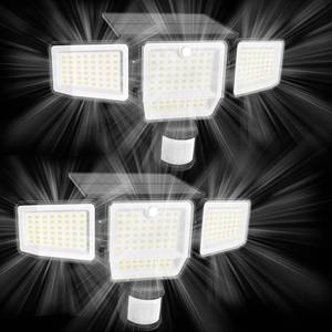 lot 19035 image: SZPOWER 6000LM Solar Lights Outdoor, 4 Heads Motion Sensor Outdoor Lights, Solar Flood Lights for Yard House Outside Garage, IP65 Waterproof, 3 Modes, Easy Install, 2 Pack