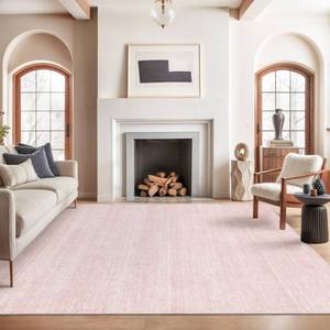 lot 19052 image: Valenrug Washable Rugs 5x7, Large Area Rugs for Living Room, Light Pink