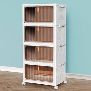 lot 19063 image: CTSNSLH 4 Tier Plastic Storage Bins with Lid 23QT - Stackable Storage Bins