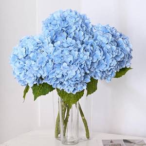 lot 19064 image: MARTINE MALL 3Pcs 21in Hydrangea Artificial Flowers, Latex Real Touch Hydrangeas Lifelike Large Hydrangea Flowers for Home Decor Party Arrangements Wedding Bouquets Centerpieces (Blue)