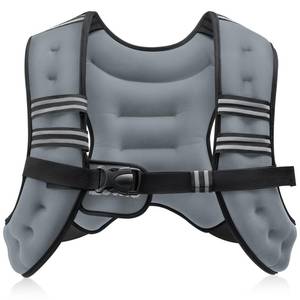 lot 19074 image: ZELUS Weighted Vest, 6lb8lb12lb16lb20lb25lb30lb Weight Vest with Reflective Stripe for Workout, Strength Training, Running, Fitness, Muscle Building, Weight Loss, Weightlifting, Grey(12lb)