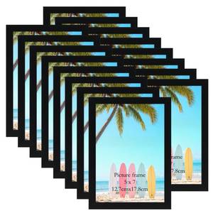 lot 19079 image: Giftgarden 5x7 Picture Frame Black Set of 16, Lightweight 5 by 7 Photo Frames Bulk for Family, Office, Living room Wall Hanging and Tabletop Display