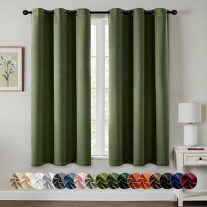lot 20003 image: MIULEE Blackout Curtains for Bedroom 2 Panels 40 x 63 Inch Long Olive Green