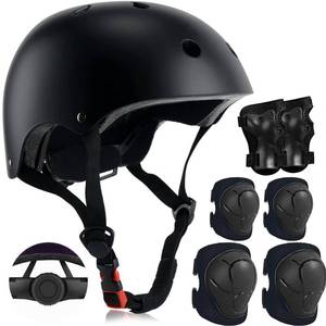lot 20017 image: Adjustable Kids Helmet with Knee Pad, Elbow Pads & Wrist Guards - Toddler Bike Helmets for Ages 3-5, 5-8, 8-14 Years - Perfect for Skating, Biking, Cycling, and Skateboard - for Boys and Girls