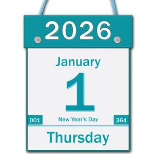 lot 20036 image: 2026 Daily Wall Calendar, Tear off Page per Day with Large Print Date