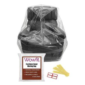 lot 20055 image: Wowfit 4mil Furniture Cover for Moving, Chair Storage Bag, 34Wx42Dx6548H