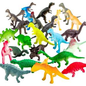 lot 20071 image: 82 Piece Mini Dinosaur Toy Set for Dino Party Favor Supplies Birthday Cupcake Toppers - Assorted Vinyl Plastic Figure Toys for Kids Toddler Pinata Filler School Carnival Prize Bulk Goodie Bag Stuffers