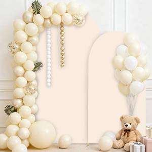 lot 20072 image: Bazen Wedding Arch Backdrop Stand Cover 2Set Beige 7.26FT Arch Stand Cover