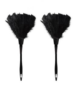 lot 20076 image: Turkey Feather Dusters for Cleaning Home Blinds Kitchen car Office, Eco-Friendly Reusable ��2 pcs Black��