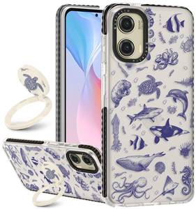 lot 20084 image: Boaretiu Cute Kawaii for Moto G Stylus 5G 2024 Case with Stand - Fashion Cool 360° Rotate Ring Holder Kickstand for Women Girls Boys Teens Girly for Motorola Moto G Stylus Case, Fish
