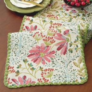 lot 20093 image: HomeyHo Spring Botanical Floral Green Lace Table Runners 12 x 71 Inch