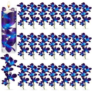 lot 20097 image: Canlierr 32 Pieces Blue Purple Faux Orchid Flowers Artificial Flower