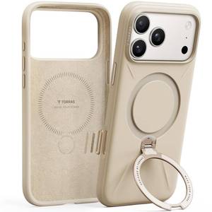 lot 20103 image: TORRAS Q3 Silicone for iPhone 17 Pro Max Case Magnetic Stand Dune Beige (Minor Cosmetic Damage on Corner)