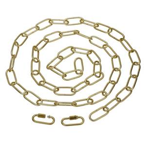lot 20115 image: PATIKIL 6ft Lighting Hanging Chain, Metal Looping Chain with Quick Link Screw Lock Connectors for Hanging Plant Pendant Chandelier Light Fixture, Brass