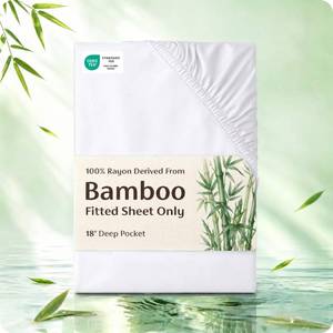 lot 20121 image: Bedsure PureWoven Queen Fitted Sheet Qnly, 100% Rayon Derived from Bamboo