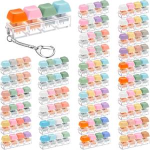 lot 20497 image: VioraWhite 32 Pcs Keyboard Fidget Clicker Toys Fidget Keyboard Keychain Finger Clicker Stress Relief Decompression Button Finger Keychain for Office Gifts Adults to Relief Stress(Macaron)