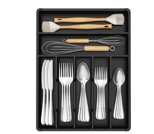 lot 1619 image: Black silverware drawer for outdoor patio approximately 15 by 13 in - Stock photo may differ from actual product