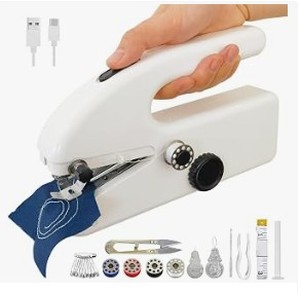 lot 2101 image: Mini Handheld Sewing Machine 2 Speed 2 Power Supply Methods - Stock image may differ from actual product images